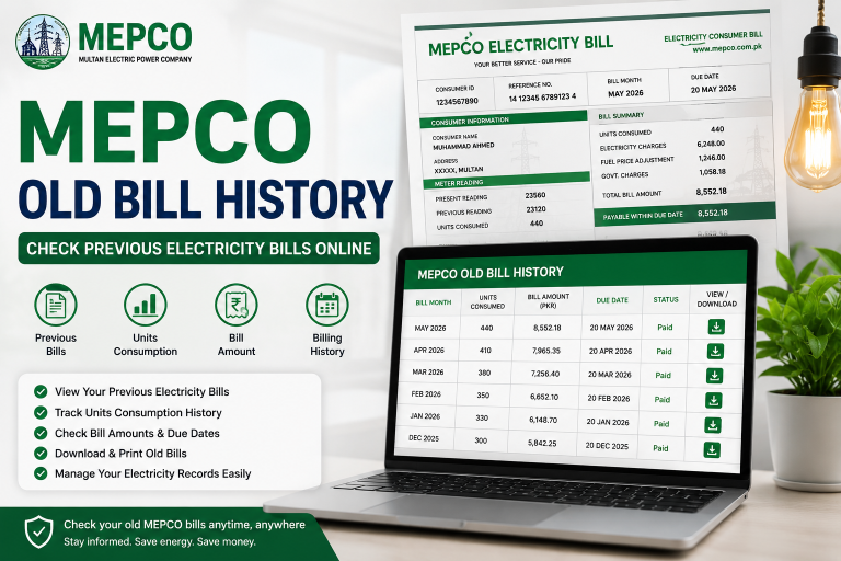 MEPCO Old Bill History